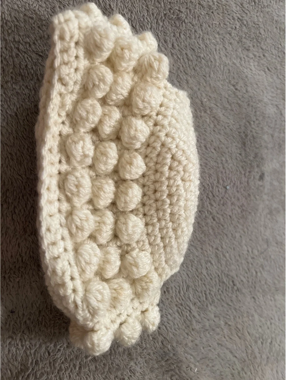 Handmade Cream Crochet Bobble Beanie Hat
